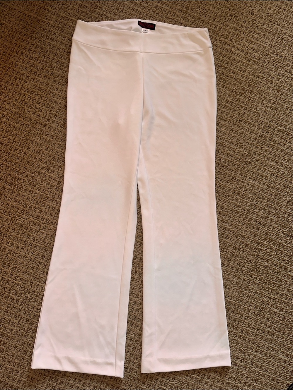 White Boot-Cut Active Pants for Women
